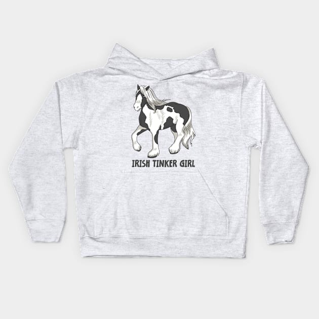 Horse Riding Horse Lover Horse Girl Irish Tinker Girl Kids Hoodie by star trek fanart and more